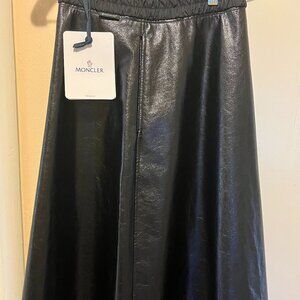 Moncler Faux leather midi skirt
